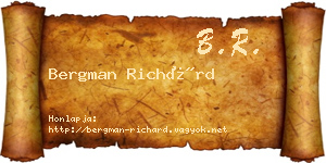 Bergman Richárd névjegykártya